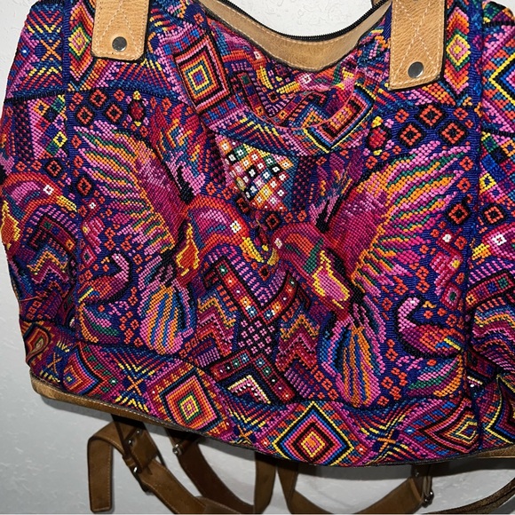 Mermaids and Dragons Hummingbirds Large Convertible Huipil Daybag Backpack - Picture 2 of 16